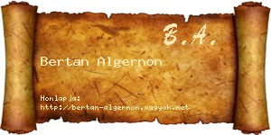 Bertan Algernon névjegykártya